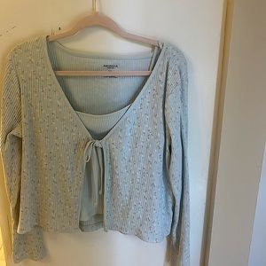 Floral cropped long sleeve top/sweater